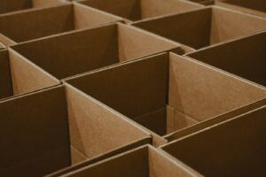 Open cardboard packing boxes ready for orders