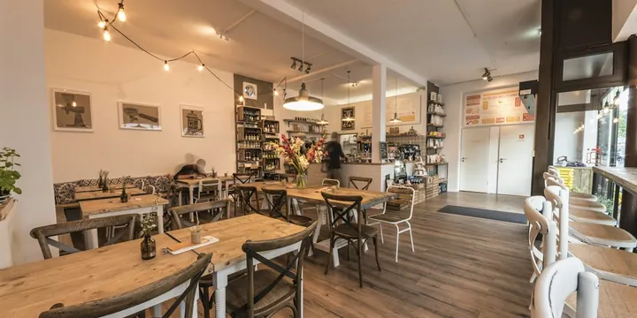 Café dining area and service counter